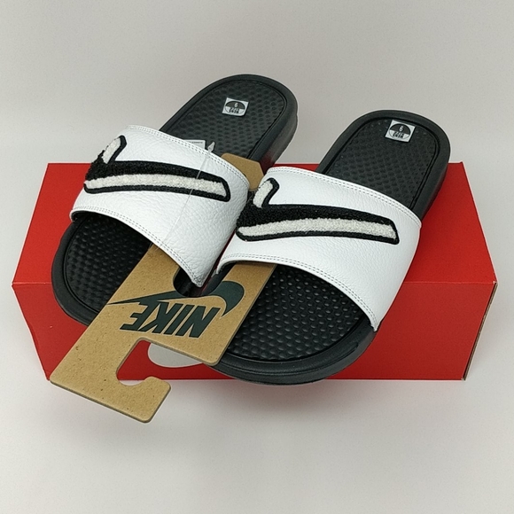 nike chenille swoosh slides